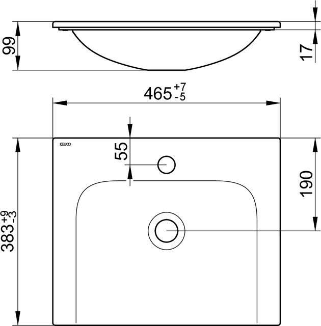 Раковина KEUCO PLAN 32930314601 белая купить в интернет-магазине Sanbest