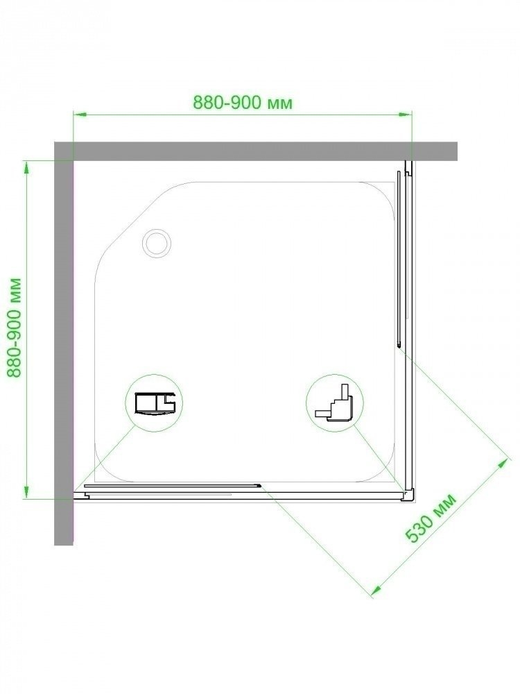 Душевой уголок Royal Bath RB90HPD-T-CH 90х90 прозрачный купить в интернет-магазине Sanbest