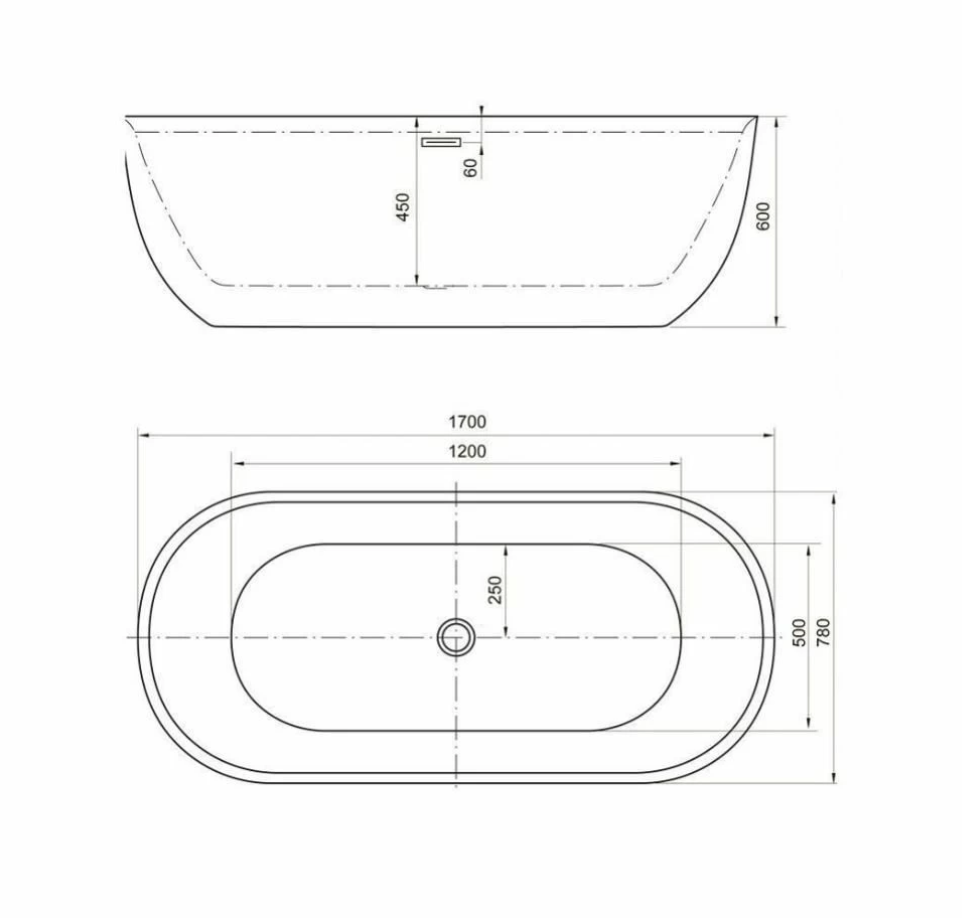 Акриловая ванна Aquanet DELIGHT 289723 170x78 белый/черный купить в интернет-магазине Sanbest