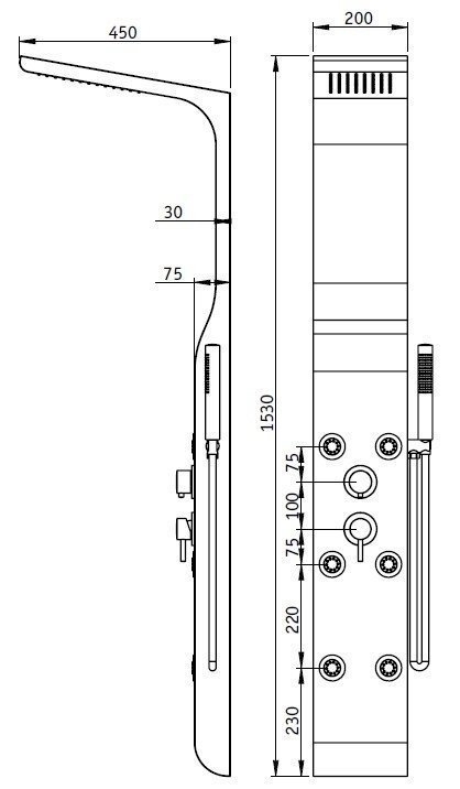 Душевая панель RGW Shower Panels	SP-02 20x153 купить в интернет-магазине сантехники Sanbest