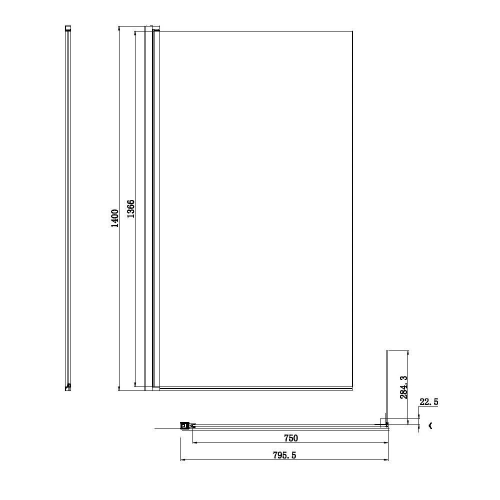 Шторка для ванны Damixa Skyline DX35WBS-D080-140MT купить в интернет-магазине Sanbest