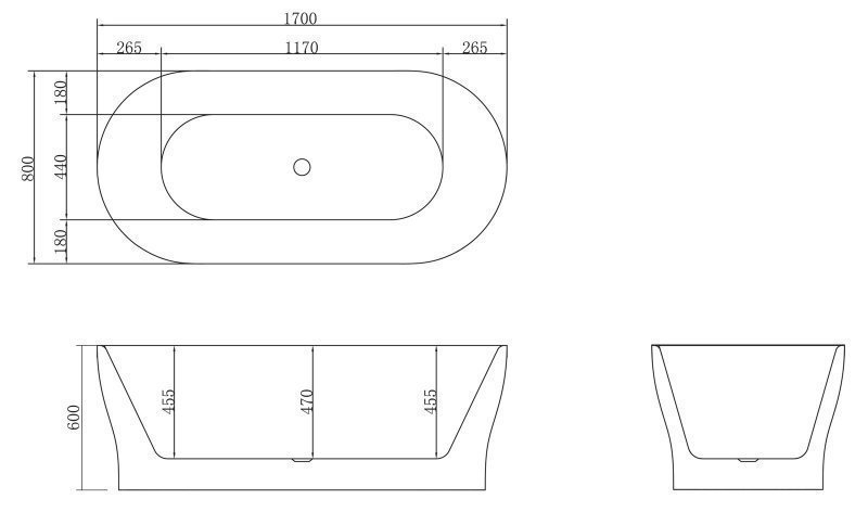 Ванна BelBagno BB405 170х80 купить в интернет-магазине Sanbest