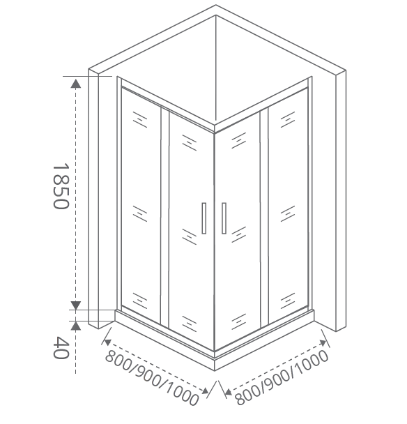 Душевой уголок Good door LATTE CR 80x80 прозрачный купить в интернет-магазине Sanbest