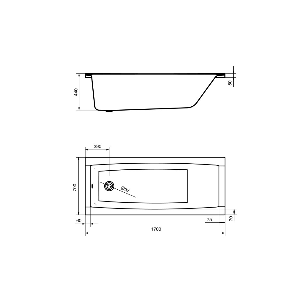 Ванна Santek Santorini 1WH302487 170x70 купить в интернет-магазине Sanbest