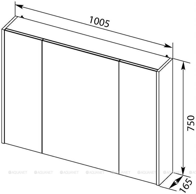Зеркальный шкаф Aquanet Остин 105 дуб сонома в ванную от интернет-магазине сантехники Sanbest