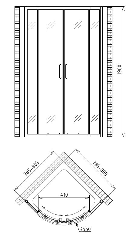 Душевой уголок Gemy Victoria S30062M 80x80 купить в интернет-магазине Sanbest