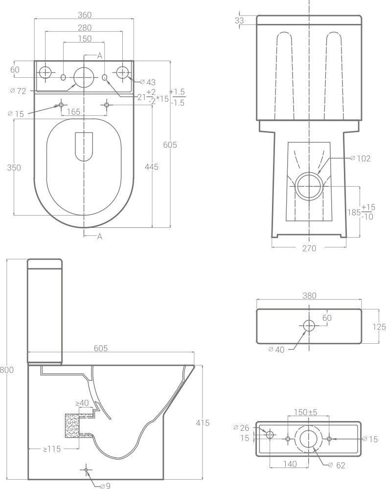 Унитаз напольный Good Door Compact УНИ0004 белый, с крышкой микролифт, с бачком, безободковый купить в интернет-магазине Sanbest