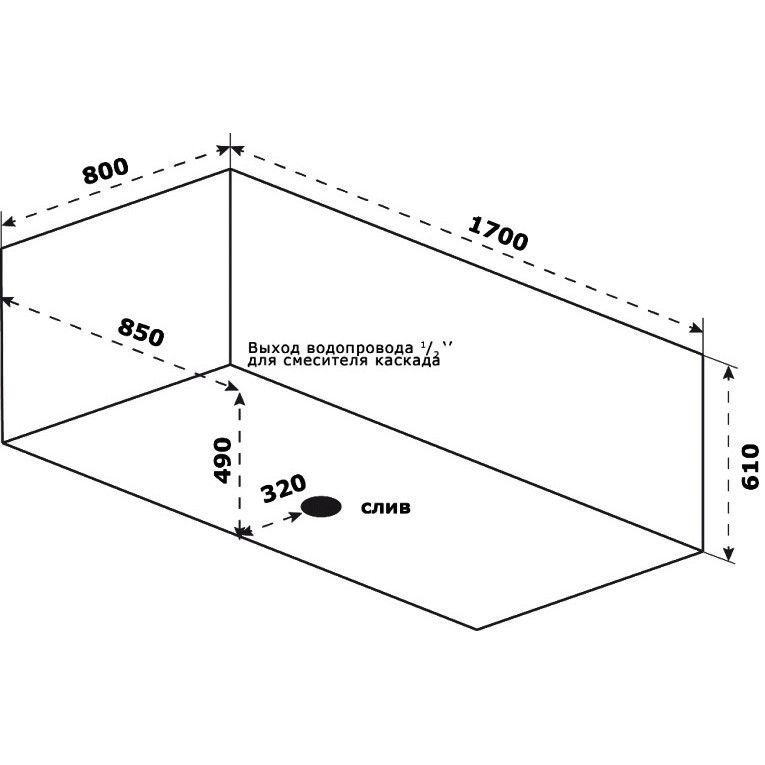 Ванна BAS Венеция 170x80 белый купить в интернет-магазине Sanbest