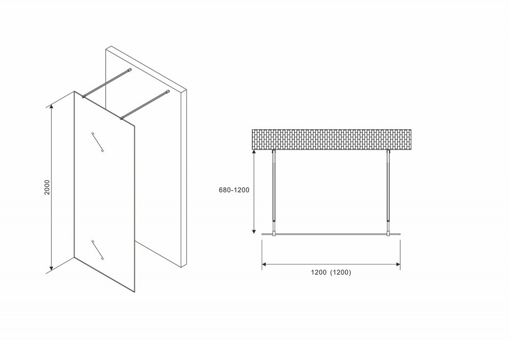 Душевое ограждение Abber Immer Offen AG68120B8 120 купить в интернет-магазине Sanbest