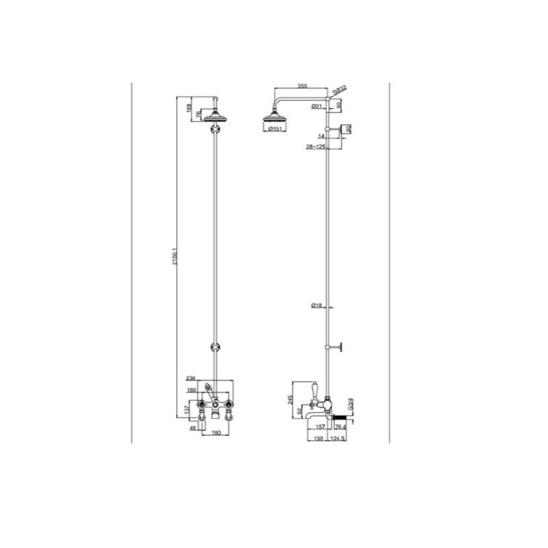 Душевая колонна Burlington H295A-CL купить в интернет-магазине сантехники Sanbest