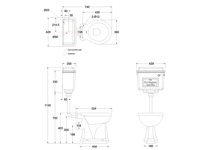 Унитаз Burlington P2-T71 CHR хром купить в интернет-магазине Sanbest