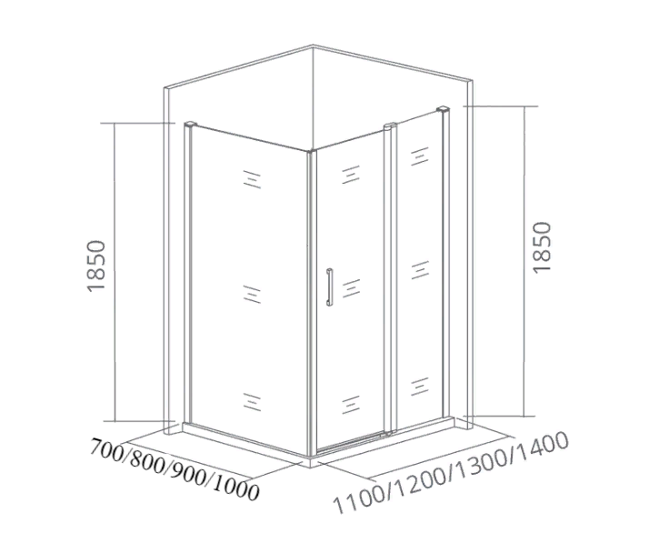 Душевой уголок Good Door Latte WTW+SP+SP 130х100 стекло прозрачное/профиль анодированный алюминий купить в интернет-магазине Sanbest