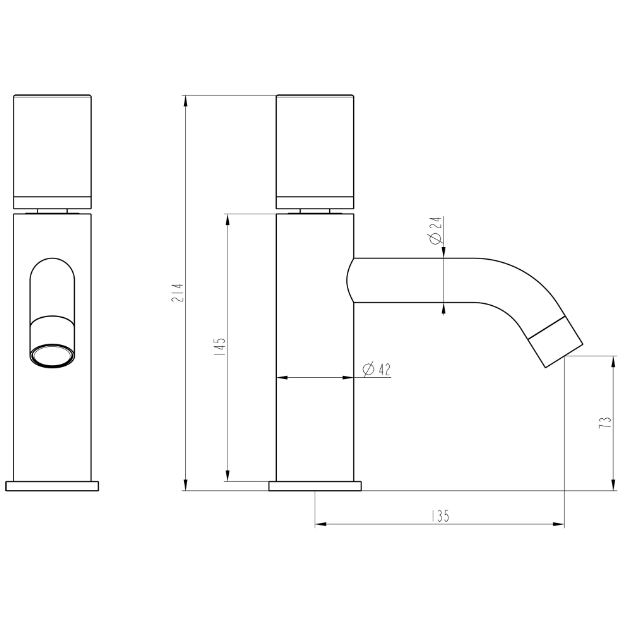 Смеситель для раковины Boheme Stick 121-GG золото/ручка золото купить в интернет-магазине сантехники Sanbest