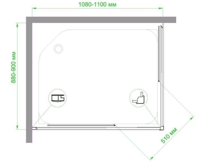 Душевой уголок Royal Bath RB9110HPD-C 110х90 матовый купить в интернет-магазине Sanbest