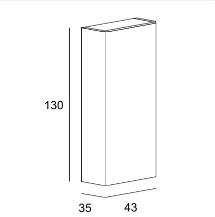 Пенал Cezares Stylus 43 55236 Blu petrolio для ванной в интернет-магазине сантехники Sanbest