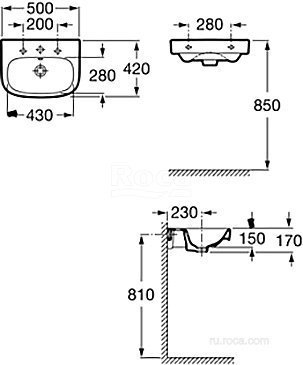 Раковина Roca Debba 32799600Y купить в интернет-магазине Sanbest