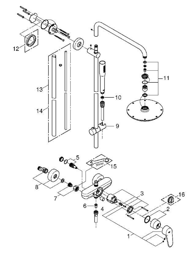 Душевая система Grohe Euphoria System 23058003 купить в интернет-магазине сантехники Sanbest