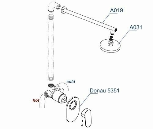 Душевая система WasserKRAFT Donau A12031 купить в интернет-магазине сантехники Sanbest