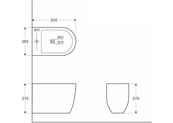 Биде подвесное Aquanet Cetus-B2 BL-102-WHB купить в интернет-магазине Sanbest