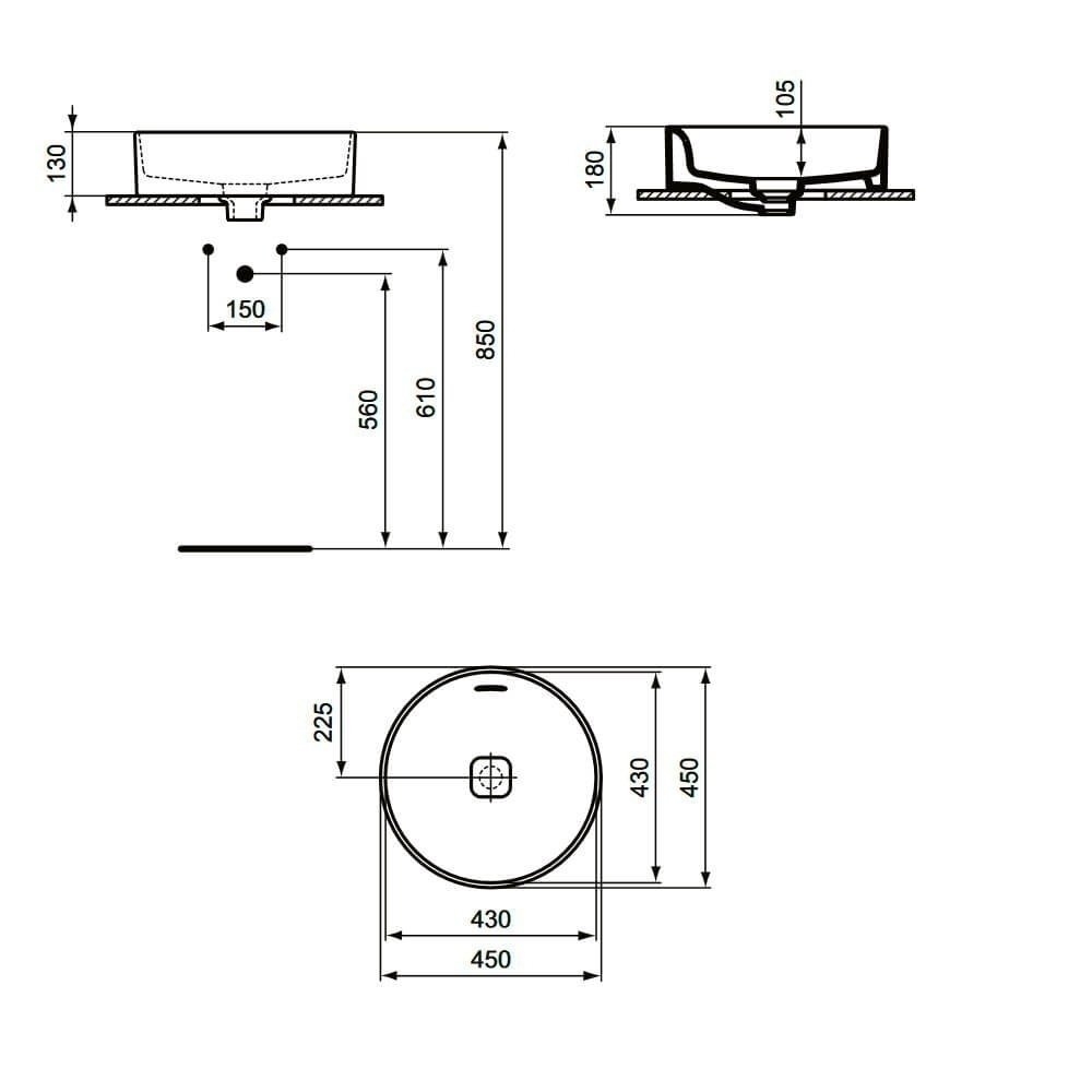 Раковина накладная Ideal Standard Strada II T296101 купить в интернет-магазине Sanbest