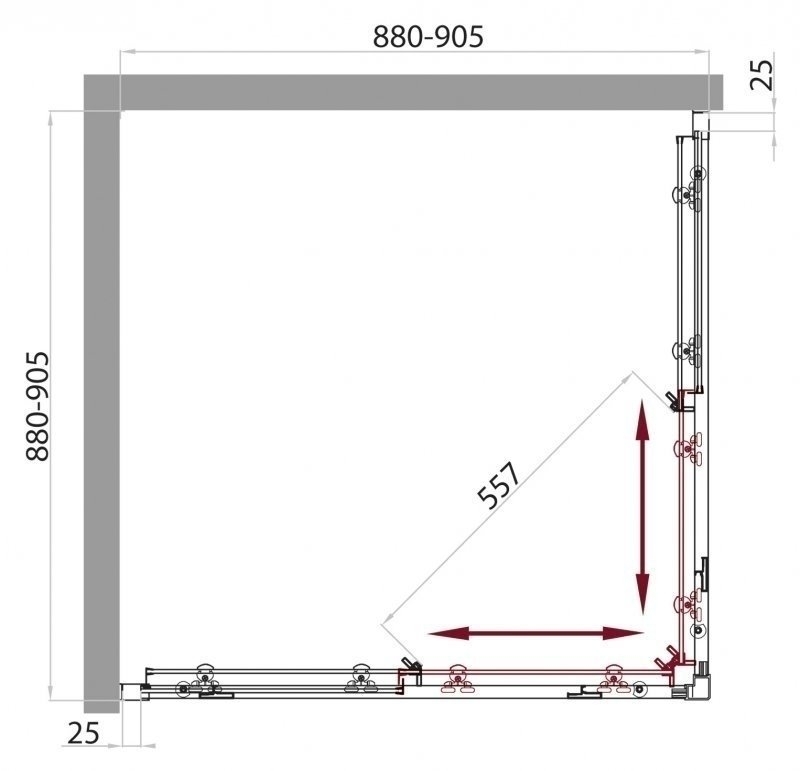 Душевой уголок BelBagno SELA-A-2-90-P-Cr 90x90 купить в интернет-магазине Sanbest