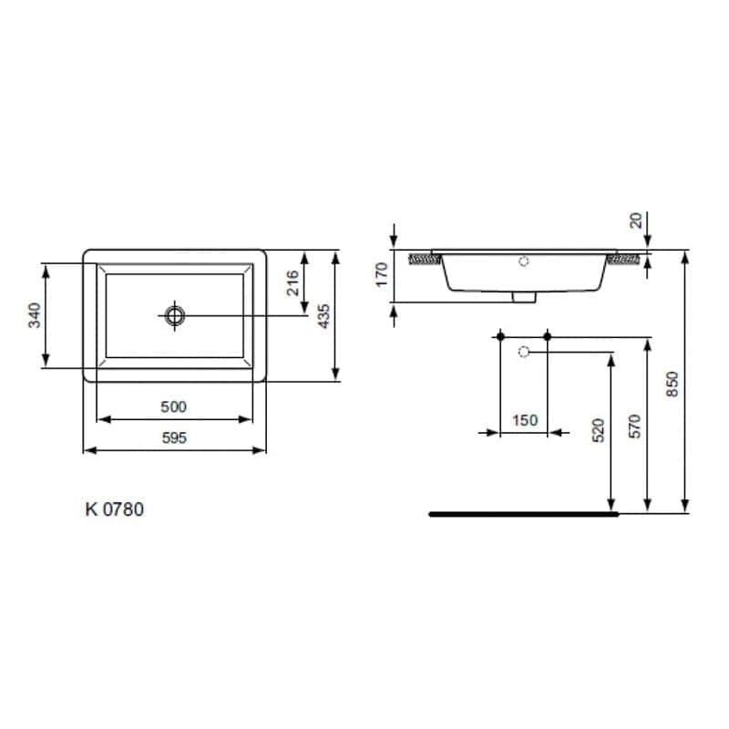 Раковина врезная Ideal Standard Strada K078001 купить в интернет-магазине Sanbest