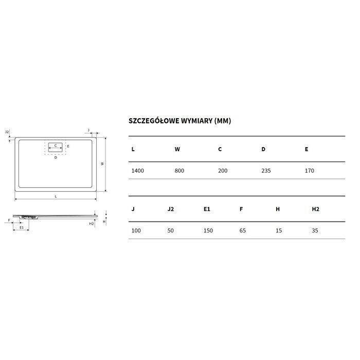 Душевой поддон Excellent Lavano 140x80 черный купить в интернет-магазине Sanbest