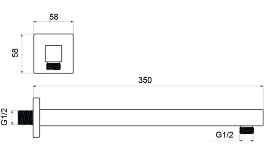 Держатель верхнего душа Aquatek AQ2175MB черный матовый купить в интернет-магазине сантехники Sanbest