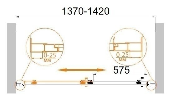 Душевая дверь Cezares MOLVENO-BF-1 140 купить в интернет-магазине Sanbest