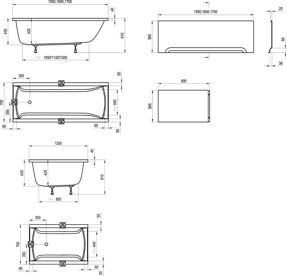 Ванна акриловая Ravak Classic N 160x70 купить в интернет-магазине Sanbest