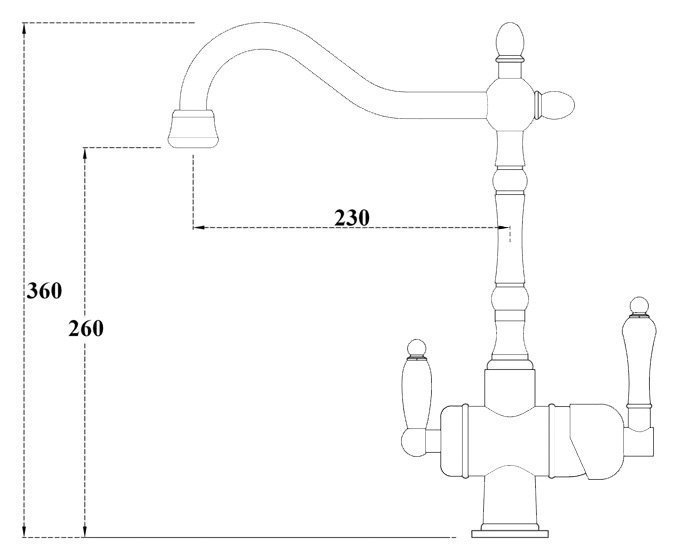 Смеситель для кухни Zorg Sanitary ZR 326 YF BR Бронза купить в интернет-магазине сантехники Sanbest