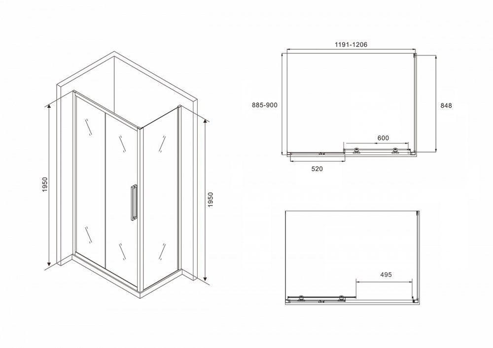 Душевой уголок ABBER Schwarzer Diamant AG30120BH-S90B купить в интернет-магазине Sanbest