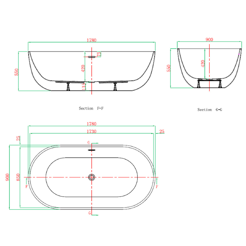 Акриловая ванна Vagnerplast Manchester 178x90 KRBV178MAN7X-64 белая купить в интернет-магазине Sanbest