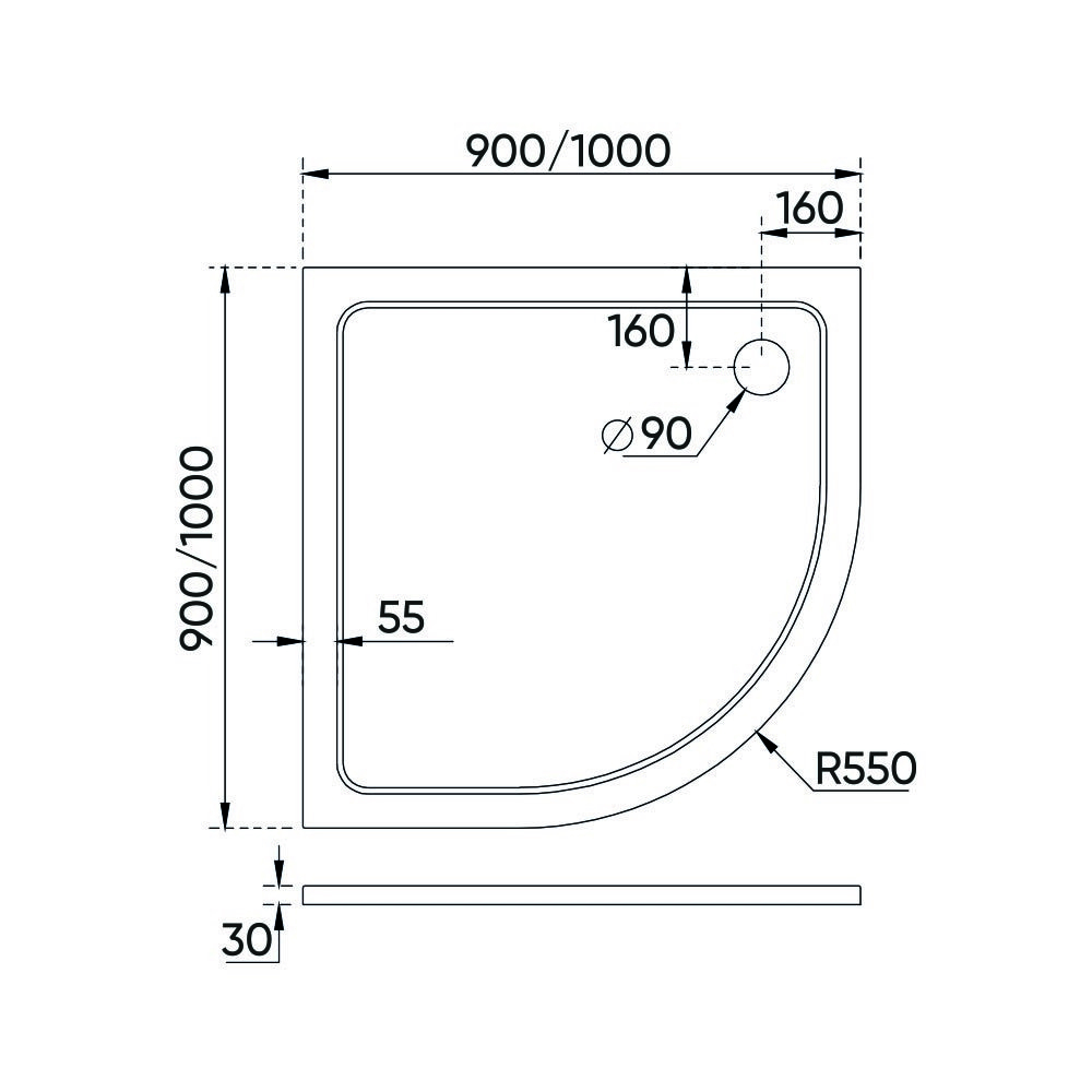 Душевой поддон Veconi Tezeo TZ10-90PL-01-19C3 90x90 купить в интернет-магазине Sanbest