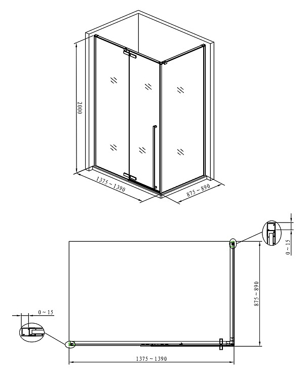 Душевой уголок Allen Brau Fantasy 140x90 3.11004-00 хром купить в интернет-магазине Sanbest