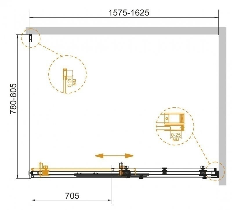 Душевой уголок Cezares STYLUS-SOFT-AH-1 160x80 купить в интернет-магазине Sanbest