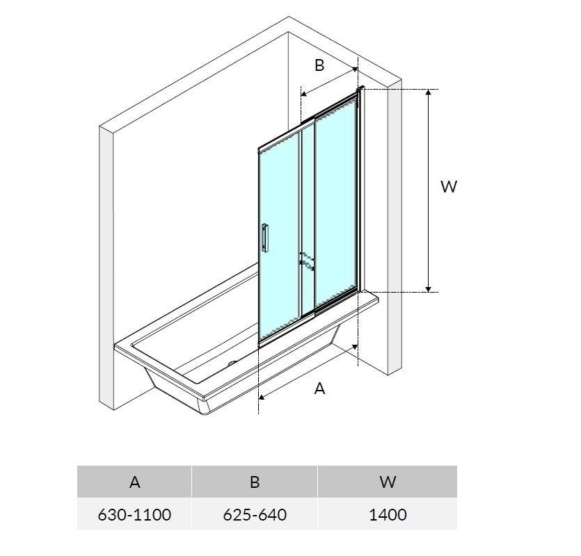 Душевая шторка для ванны Excellent Liner 110x140 купить в интернет-магазине Sanbest