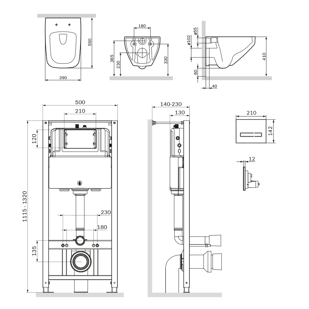 Унитаз подвесной AM.PM Inspire 2.0 IS450A38.50A1700 белый, безободковый, с инсталляцией купить в интернет-магазине Sanbest