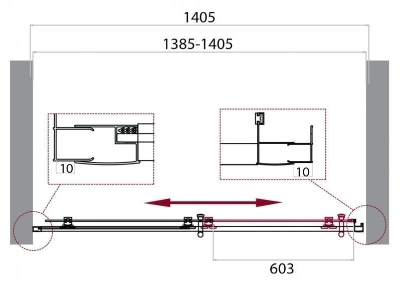 Душевая дверь Belbagno UNO 195 BF-1 140 купить в интернет-магазине Sanbest