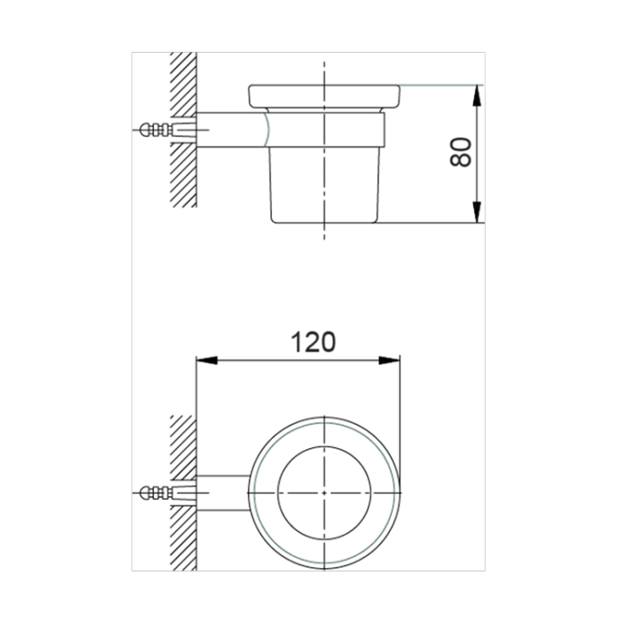 Стакан настенный Cisal SYSTEM SY09050040 матовое стекло/черный матовый купить в интернет-магазине сантехники Sanbest