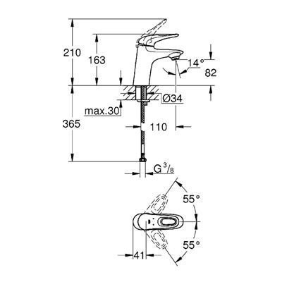 Смеситель для раковины Grohe Eurostyle New 32468003 купить в интернет-магазине сантехники Sanbest