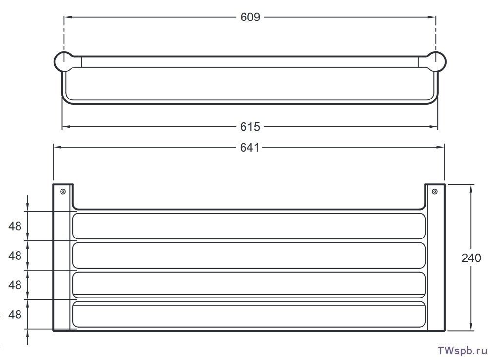 Полотенцедержатель Jacob Delafon SINGULIER 15213D-CP 64 см купить в интернет-магазине сантехники Sanbest