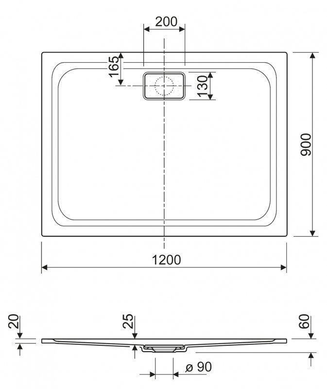 Душевой поддон Cezares Tray Titan AH 120x90 купить в интернет-магазине Sanbest