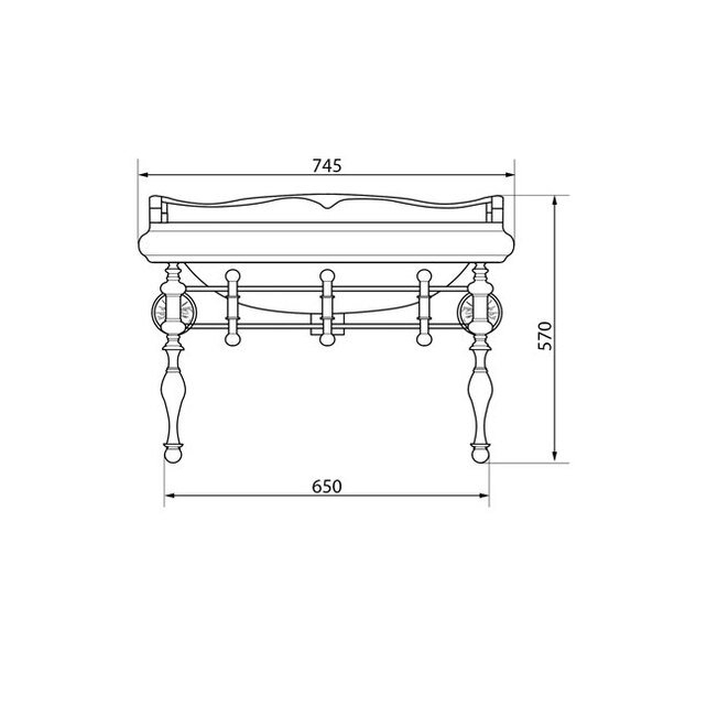 Консоль с раковиной Caprigo Concol LOW 7060/73 Хром для ванной в интернет-магазине сантехники Sanbest