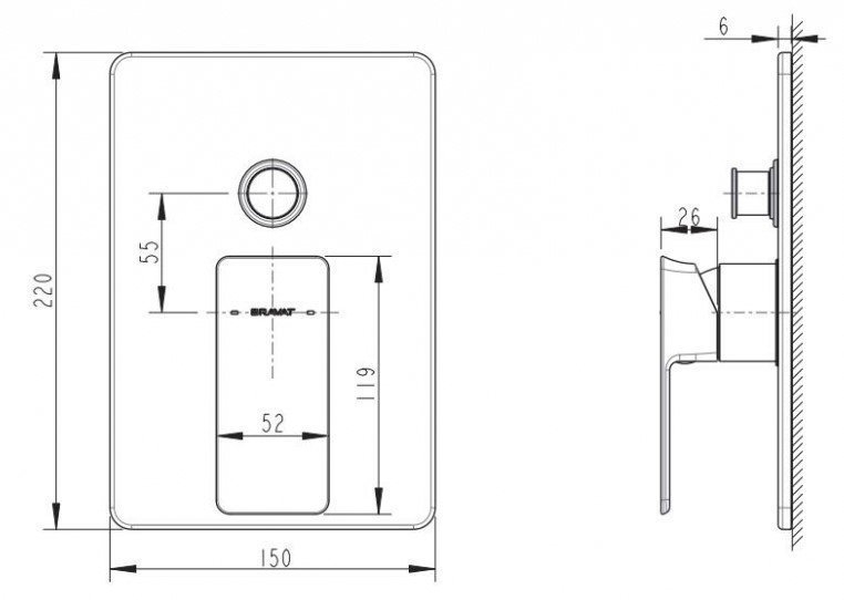 Смеситель для душа Bravat PHILLIS PB856101CP-2-ENG купить в интернет-магазине сантехники Sanbest