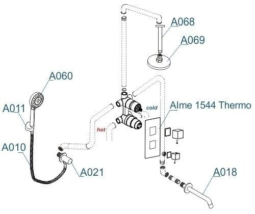 Душевая система WasserKRAFT Alme A171568 Thermo купить в интернет-магазине сантехники Sanbest