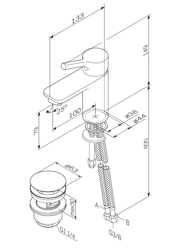 Смеситель для раковины AM.PM X-Joy S F85B82100 купить в интернет-магазине сантехники Sanbest