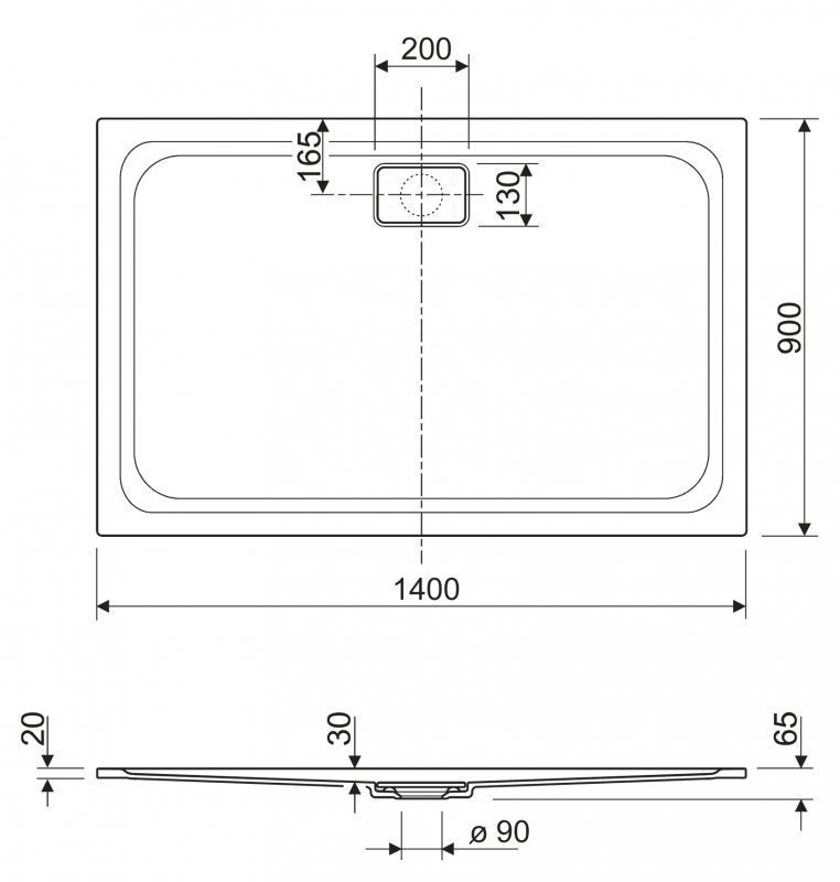 Душевой поддон Cezares Tray Titan AH 140x90 купить в интернет-магазине Sanbest