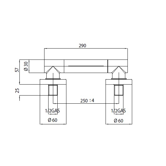 Верхний душ Bossini Cascata Wall I00271F.030 купить в интернет-магазине сантехники Sanbest