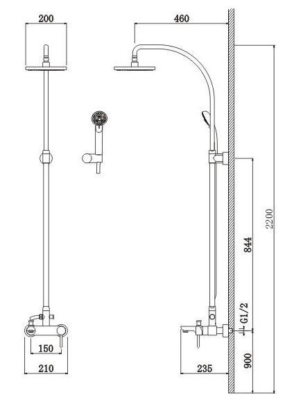 Душевая колонна Schein Icon 47415/8026055 купить в интернет-магазине сантехники Sanbest